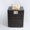 Propane Gas Fire Pit Table, 50000 Btu Square Fire Pit, Tile Tabletop With Beautiful Wicker Base For Outside Patio Deck Garden Courtyard - Espresso - Image 10