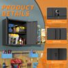 Metal Wall Mounted Tool Storage Cabinet With 2 Locking Doors, Adjustable Shelf, And Drawer - Black - Image 6