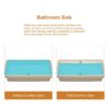 28 X 14" Modern European Inspired Ceramic Rectangular Undermount Bathroom Sink With Overflow In - White - Image 7