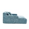 Chenille Interior Lazy Sofa Chaise Lounge Armchair With 3 Pillows And Armrests - Mint Blue - Image 14