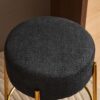 Round Bar Stools (Set of 2), Contemporary Upholstered Dining Stools For Kitchens, Coffee Shops And Bar Stores - Black / Gold - Image 11