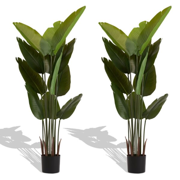 Artificial Bird Of Paradise Plant 160 Cm Tall Faux Tropical Palm Tree Indoor Outdoor Decoration - Green