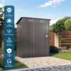 5 X 3 Ft Durable Metal Shed Outdoor Storage Shed With Pitched Roof And Lockable Door - Gray - Image 6