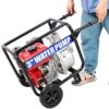 Gas Engine Powered Water Pump 3" Inlet & Outlet 7Hp 212Cc Epa Certified With Wheels And Handle - Black / Red - Image 2