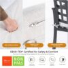 5 Pieces Outdoor Patio Dining Set, Rectangular Table & 4 Swivel Rock Dining Chairs With Sunbrella Cushion - Ember Black - Image 11