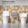 Elegant One Piece Toilet With Tornado Dual Flush, Siphonic S Trap 12", Soft Close Seat, Dual Flush, Ada Height, Glossy - Gloss White - Image 14