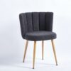 Modern Dining Chair (Set of 2) With Iron Tube Wood Color Legs, Shorthair Cushions And Comfortable Backrest, Suitable For Dining Room, Living Room, Cafe, Simple Structure - Gray - Image 13