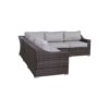5 Piece Rattan Wicker Sectional Patio Set With Comfortable Cushions - Brown Mix / Gray - Image 7