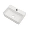 Modern Ceramic Rectangular Wall Mount Bathroom Sink With Single Faucet Hole - White - Image 5