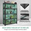 Heavy Duty 5 Tier Adjustable Metal Mesh Storage Rack With 2000 Lbs Capacity - Brushed Nickel - Image 7