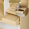 Furniture Style Multi Use Natural Cat Litter Box House With Flip Down Door - Natural - Image 9