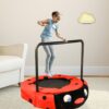 Ladybug Shaped Children's Trampoline And Red Iron Tube Foldable For Kids Age 3 7 Indoor Outdoor Use - Brushed Nickel - Image 2