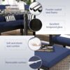 7 Piece Outdoor Furniture Set With Waterproof Cushions, Glass Table, And Space Saving Design - Blue - Image 7