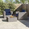 2 Person Seating Set With Cushions - Gray Mix / Navy Blue - Image 6