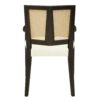 Mid Century Modern Arm Dining Chair (Set of 2) With Rattan Backrest - Beige / Dark Brown - Image 8