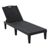 Outdoor Chaise Lounges (Set of 2) With Adjustable Backrest Polypropylene Resin For Patio, Poolside Or Beach - Black - Image 10