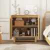 2 Door Cabinet, Suitable For Bedroom - Natural - Image 8