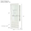 Modern Upholstered Glass Display Cabinet With Adjustable LED Light - White - Image 3