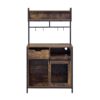Furniture Style 2 In 1 Pet Friendly Dog Crate Composite Desk Hutch - Rustic Brown - Image 3