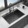 30" Modern Topmount Kitchen Sink Stainless Steel 16 Gauge Single Bowl - White - Image 5