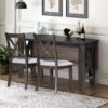 6 Piece Family Dining Room Set With Solid Wood Space Saving Foldable Table And 4 Chairs With Bench - Espresso - Image 4