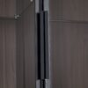 Modern Minimalist Tall Lighted Display Cabinet With Tempered Glass Door - Black / Dark Walnut - Image 17