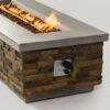 60" Propane Gas Fire Pit Table, 60000 Btu Rectangular Concrete Fire Pit For Outside Patio Deck Garden Backyard - Sandstone - Image 5