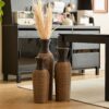 3 Piece Set Of Decorative Floor Vases, Classic And Neat Floor Vases With High Independent Flower Racks, Artificial Vine Vases, Home Decoration Flower Racks - Beige / Black - Image 6
