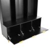 Modern Large Storage Hall Tree With Bench, Luxurious Coat Rack With 6 Hooks And Legs For Entryway, Living Room - Black / Gold - Image 14