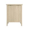 Hollow Carved 3 Drawer Cabinet Dresser Storage Chest With Metal Handles For Living Room Bedroom - Natural - Image 9