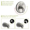 10" Round Rain Shower Head System With Waterfall Tub Spout, Wall Mounted, Stainless Steel - Brushed Nickel - Image 6