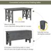 6 Piece Family Dining Room Set Solid Wood Space Saving Foldable Table And 4 Chairs With Bench - Gray - Image 5