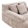 Chenille Interior Lazy Sofa Chaise Longue Armchair With Pillows And Armrests - Khaki - Image 14