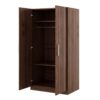 2 Door Wooden Wardrobe Armoire With 3 Storage Shelves - Brown - Image 6
