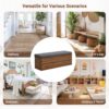 Shoe Storage Bench Entryway Shoe Cabinet Storage Ottoman With Padded Seat Cushion And Double Doors For Entryway, Hallway And Bedroom - Dark Gray - Image 10