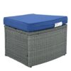 10 Piece Outdoor Sectional Half Round Patio Rattan Sofa Set, Wicker Conversation Furniture Set For Free Combination - Blue - Image 21