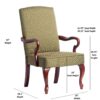 Delaney - Gooseneck Arm Chair With Green Jacquard Diamond - Green - Image 3