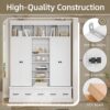 Hall Tree With Bench And 5 Storage Cubbies, Modern Entryway Storage Organizer Cabinet With 4 Doors, 5 Drawers And Adjustable Shelves For Hallway, Entryway, Living Room - White - Image 7