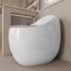 Modern Egg Shape Toilet 1.28 Gpf Single Flush Ceramic - White - Image 9