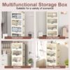 4 Tier Plastic Storage Bins With Lids, 230Qt Capacity, Stackable And Collapsible With Wheels - Cream White - Image 10
