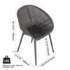 2 Piece Durable Single Chair With Mesh Hollow Out Design - Warm Gray - Image 6
