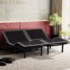 Split King Size Adjustable Bed Base With Wired Remote, Metal Frame - Black - Image 6