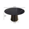 Modern Artificial Stone Round Metal Iron Base Dining Table, Can Accommodate 6 People (Not Including Chairs.) - Black - Image 9