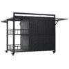 Outdoor Kitchen Island With Storage, Cooking Station, Grill Cart, Foldable Tabletop, And Bottle Opener - Dark Brown - Image 14