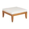 6 Piece Patio Sofa Set, Acacia Wood Outdoor Modular Sectional Garden Furniture Set L Shaped Conversation Set, Convertible Daybed With Tea Table, Ottoman, 5 Cushions And Pillows - Teak / Beige - Image 14