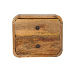 Mini Curve Floating Bedside - Oak