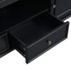 Modern TV Stand For TVs Up To 80", Entertainment Center With Open Compartment, TV Storage Cabinet With 2 Drawers, 2 Cabinets And 5 Solid Legs For Living Room - Black - Image 8