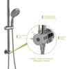 Chrome Round Dual Shower Heads Set With 10" Overhead And Hand Shower, Metal & Plastic Construction - Chrome - Image 6