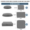Outdoor Deep Seat Cushions For Patio Furniture Replacement, Cushion Set For Sectionals - Sky Blue - Image 3
