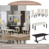 Farmhouse 6 Piece Dining Table Set With Rectangular Wood Table, 4 Upholstered Chairs, Bench - Espresso - Image 4